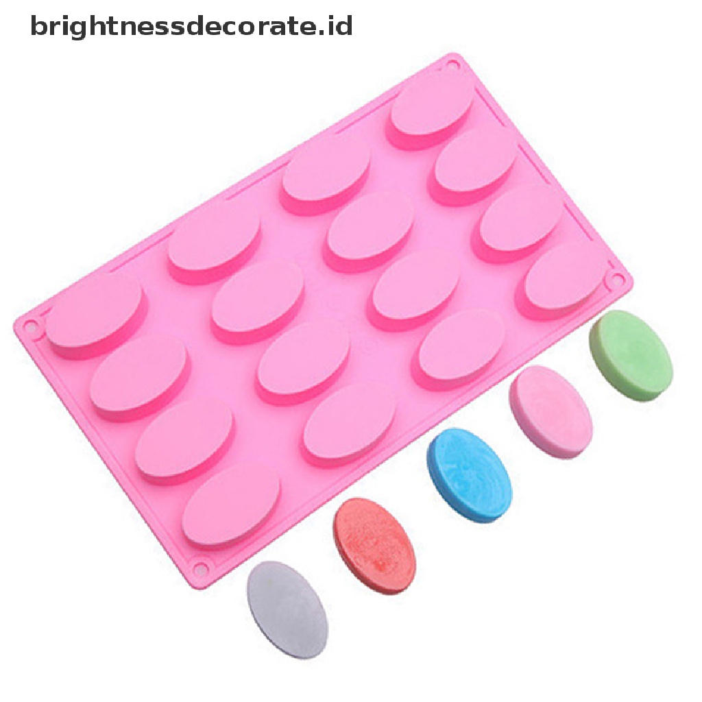 [Birth] 16 Cavity Bentuk Oval Cetakan Sabun Panggang Silicone Mould Tray Homemade Craft [ID]