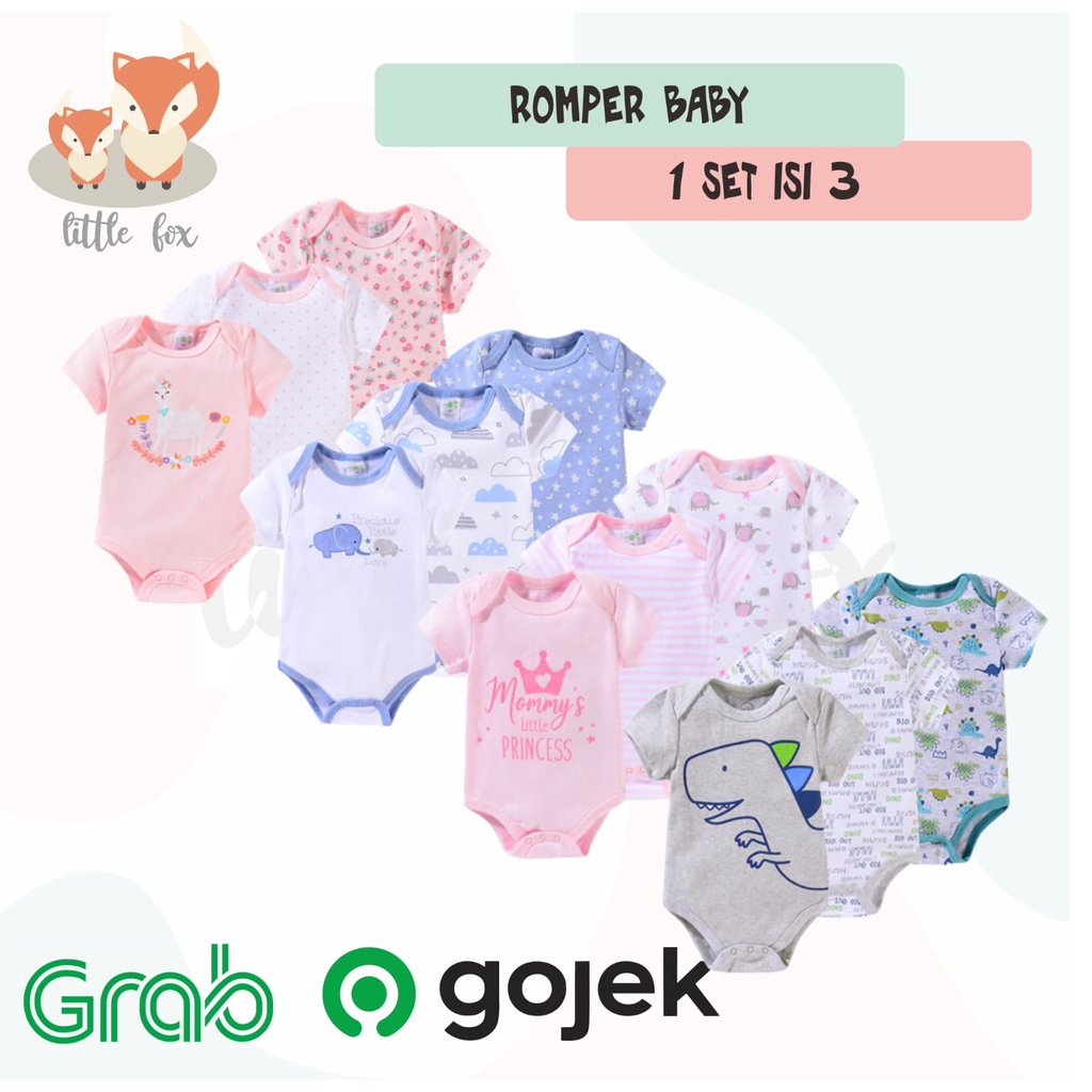 [ IMPORT] ISI 3 SET PREMIUM JUMPER BABY ISI 3 / BAJU BAYI 1 SET ISI 3 / ROMPER 3 IN 1 KATUN 100%