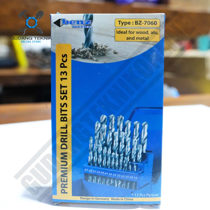 Mata Bor Besi Dan Kayu HSS SET isi 13 Pcs 1.5 - 6.5mm BZ7060 BENZ / Drill Bits Set Mata Bor Besi Set 13pcs BZ 7060 BENZ