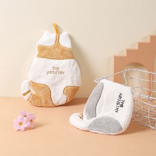 MOGYMOGY HL0476 Lap Tangan Karakter Kucing Handuk Motif Bahan Lembut Tebal Model Gantung