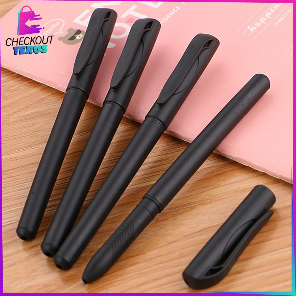 CT A45 Pulpen Hitam 0.7mm Motif Polos Tinta Hitam Alat Tulis Kantor Perlengkapan Sekolah Pens Black Simple Import