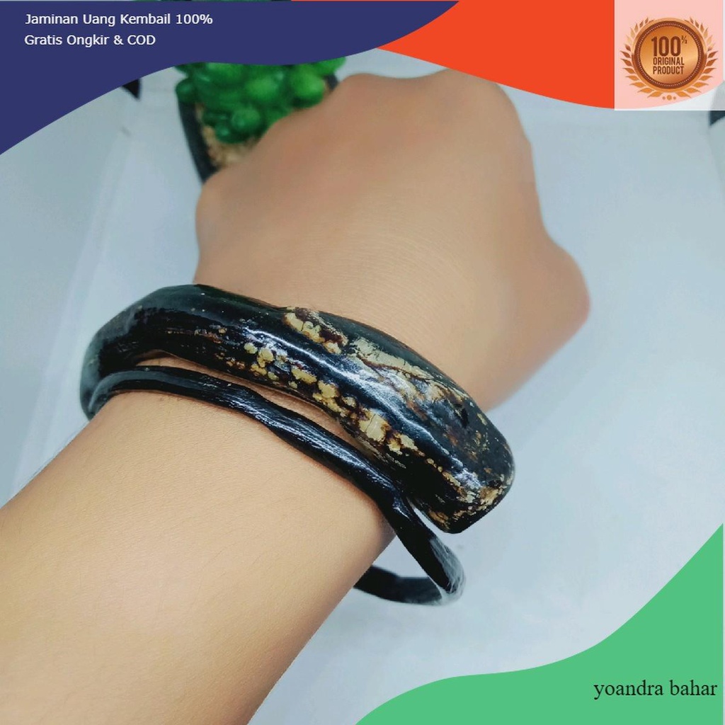 gelang akar bahar hitam bonggol natural alami