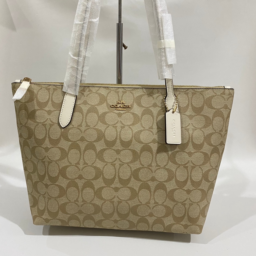 Coach 4455 sig zip tote chalk