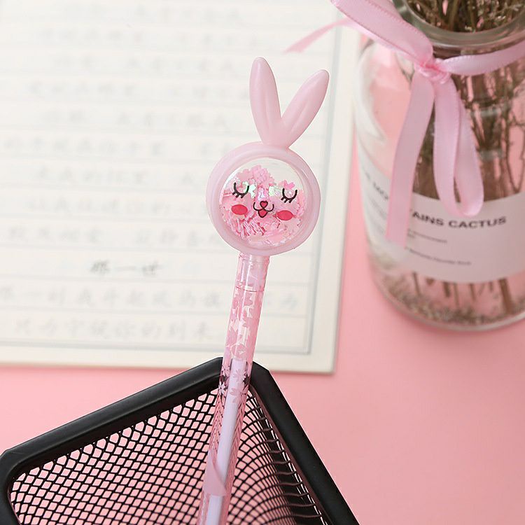 TGM - PP001 Pena Karakter Payet Gliter Bunny Lucu Black Ink Gel Pulpen Murah Gel Bolpen Gel Pastel Alat Tulis Sekolah Kantor Murah Import
