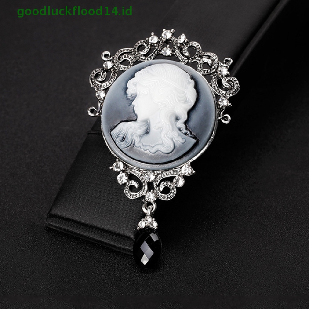 [GOOGFOUR] 1 Pcs Cameo Baru Victoria Gaya Kristal Pesta Pernikahan Wanita Liontin Bros Pin [TOP]
