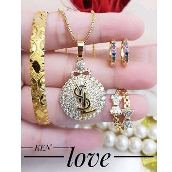 Xuping Set Perhiasan Wanita Gold Terbaru Lapis Emas 1701ad