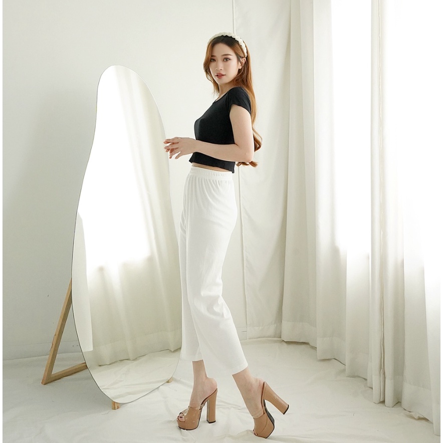 CAVALU Korean Long Pants Celana Panjang Rajut Wanita 090