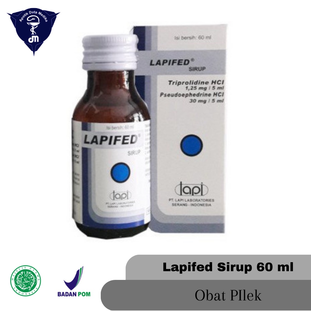 LAPIFED SIRUP 60 ML - OBAT UNTUK FLU DEWASA/OBAT UNTUK PILEK DEWASA/PILEK KARENA ALERGI