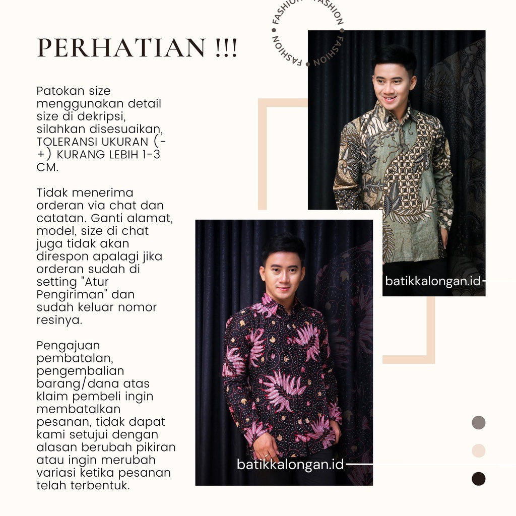 Batik Pria Lengan Pendek Premium BATIK AZMIL HRB026 motif KERATONAN Kode 002 size M L XL XXL