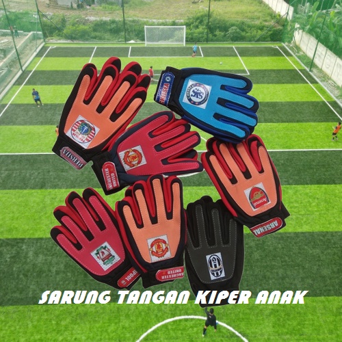 Sarung Tangan Kiper Anak Sepak Bola Junior Gloves Goalkeeper Sepakbola Logo Klub Club dan Timnas Garuda Glove Soccer Football Futsal