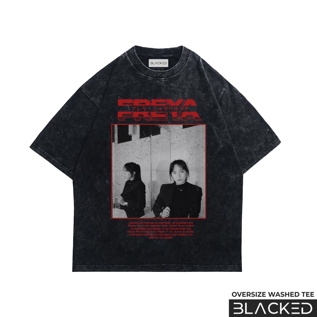 KAOS JKT48 FREYA JAYAWARDANA OVERSIZE / STONEWASH / OVERSIZED WASHED TEES / BAJU OVER SIZE JKT48