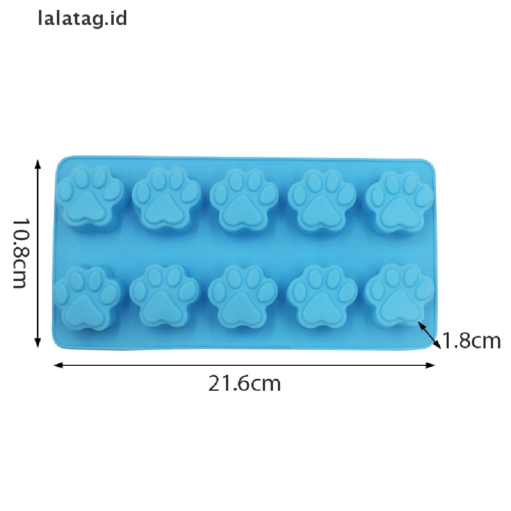 [lalatag] Cetakan Kue Silikon Kaki Kucing Anjing 10sel Untuk Biskuit Jelly Baking Pan Ice Tray [ID]