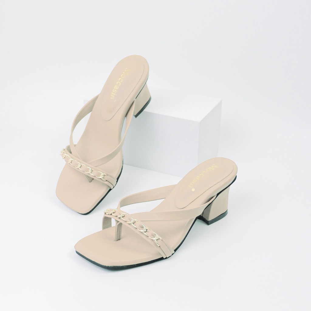 Sepatu Heels Wanita Jepit Strap Rantai BMT 02