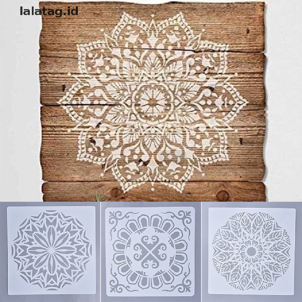 [lalatag] 30 * 30CM Mandala Stensil Paing Lantai Dinding Template DIY Alat Album Embos [ID]