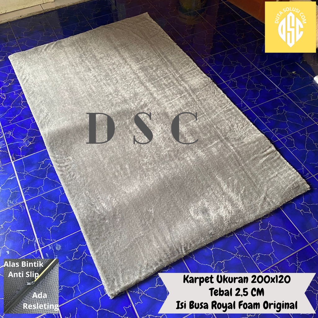 Karpet Bulu Anti Slip Ukuran 200x120 Tebal 2,5 CM (Alas Bintik Super & Busa Royal Original)