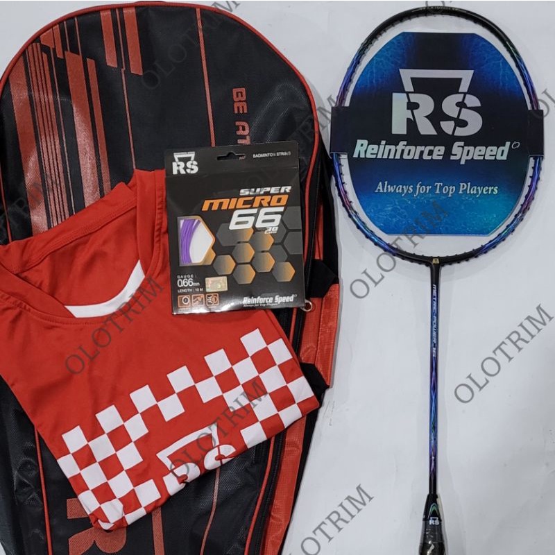 [Free Pasang Senar] Raket Badminton RS Metric Power 16 n ii iii nii niii Bonus Tas Kaos Senar
