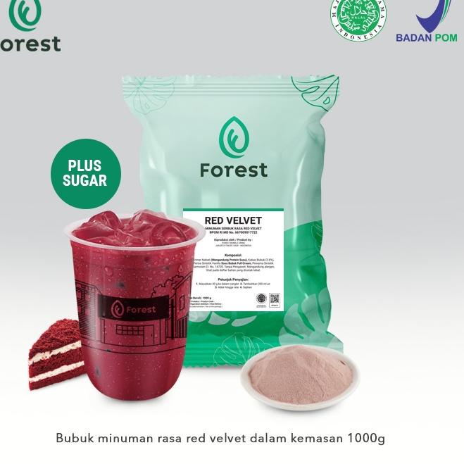 

12.12 MALL Bubuk Minuman RED VELVET Powder 1000g PLUS GULA - Forest Bubble Drink buruan