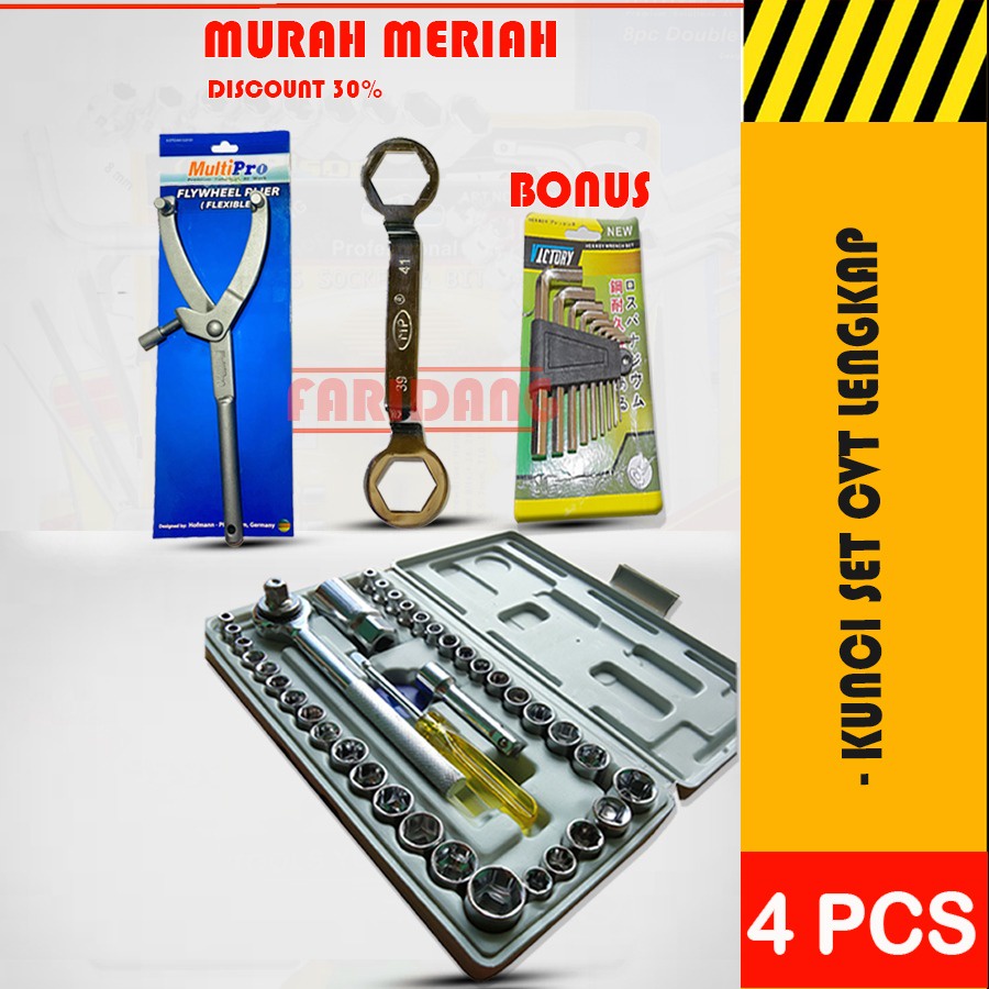 promo discoun 30% kunci sok aiwa 40 pcs +Kunci Treker CVT / PAKET Tracker CVT Motor Matic + Kunci 39