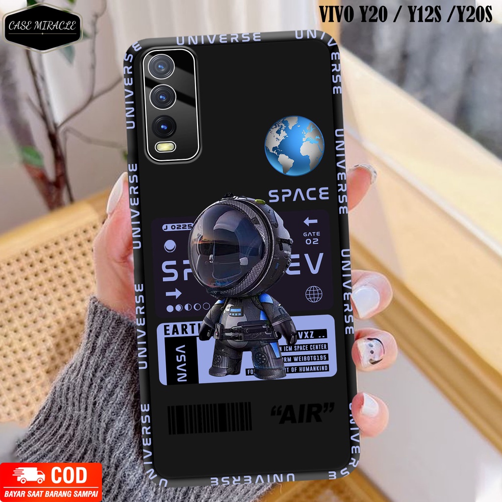 CM Case VIVO Y20 Y20S Y20SG Y12S  Softcase Lentur Warna Hitam Macaron Protector Lensa Kamera Kaca  [