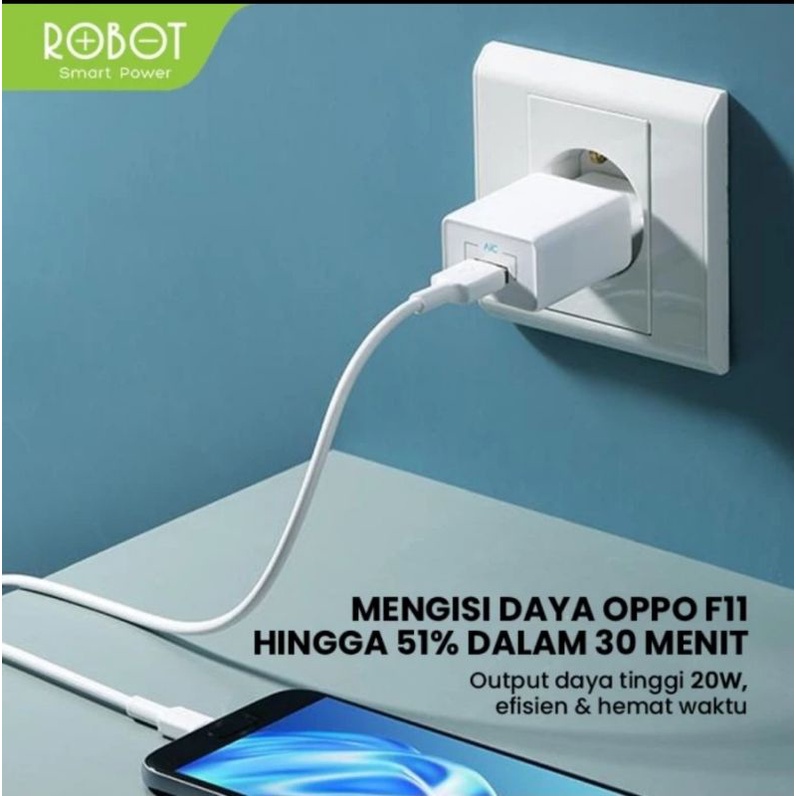 ROBOT Kabel Data RVM100 Micro USB 1M VOOC Flash Charge ORIGINAL