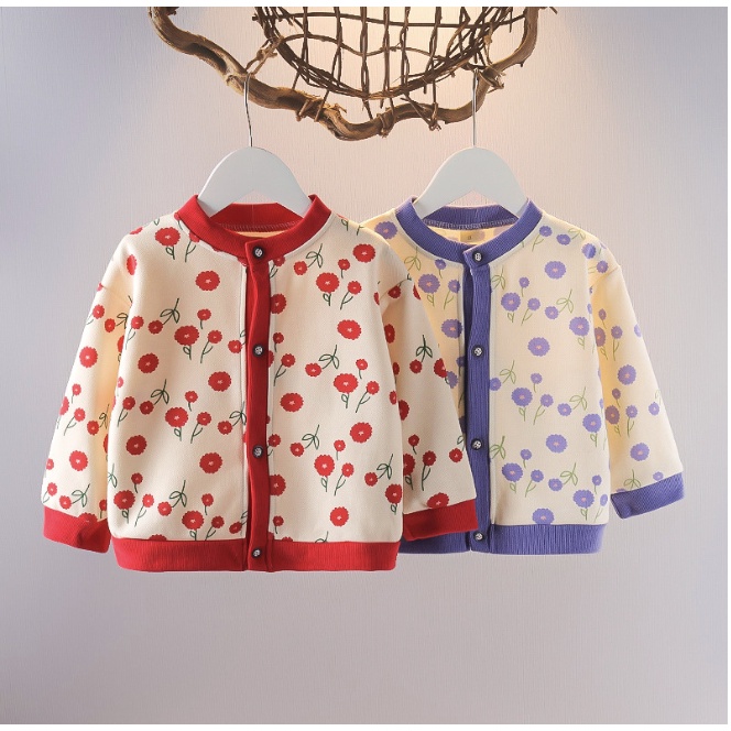 BABYFIT sweater anak perempuan cardigan TULIP FRUIT import ha-0520r