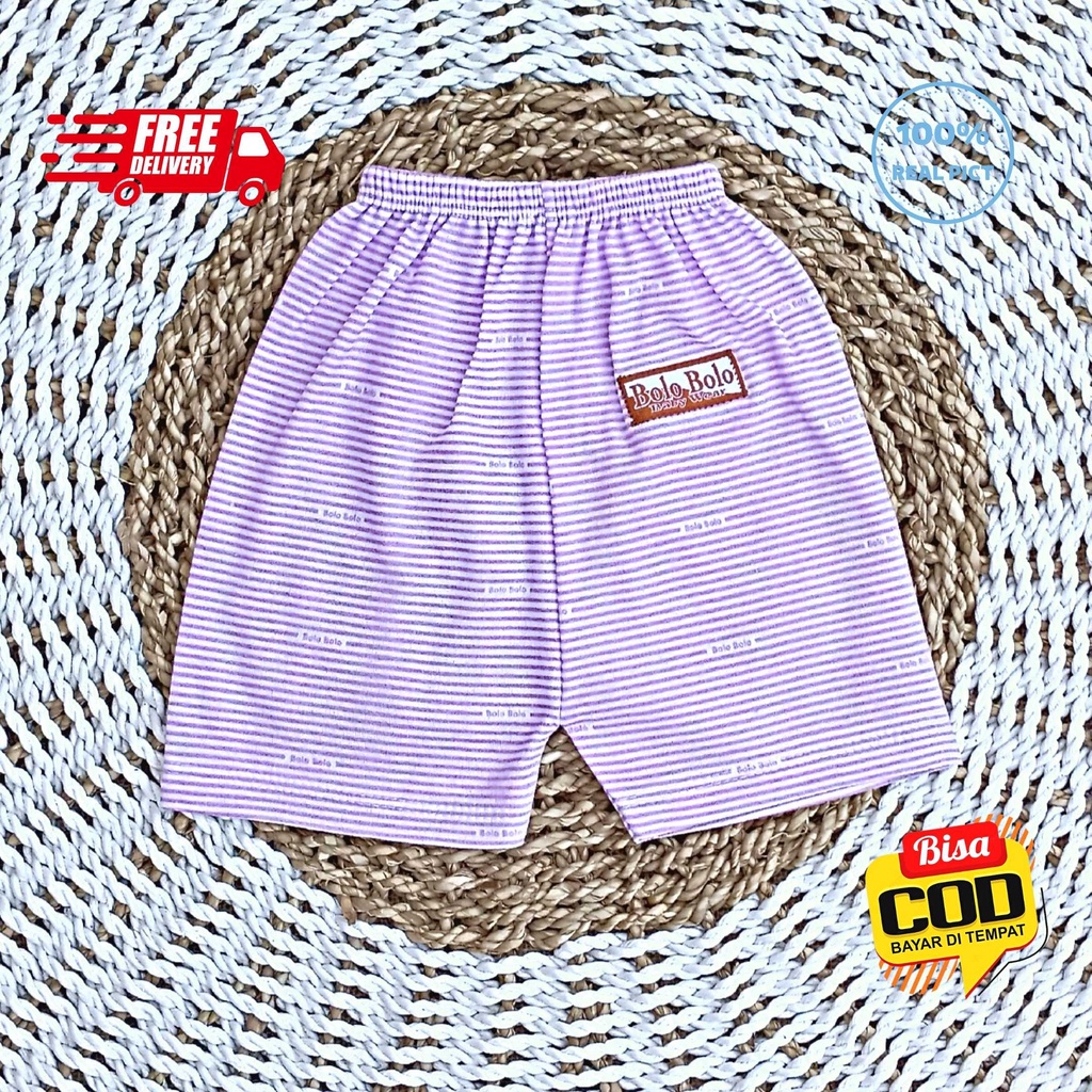 SALE 7.7 Serian Lilac - 3 pcs Celana Pendek Bayi Baru Lahir 0 - 3 Bulan Lilac Series merk SNI Bolo - Bolo