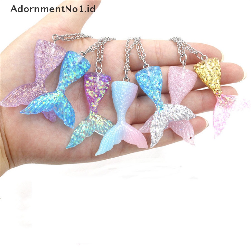 [AdornmentNo1] Kecantikan Mermaid Ekor Ikan Liontin Rantai Kalung Hadiah Untuk Pernikahan Baby Show Ulang Tahun Mermaid Hen Party [ID]