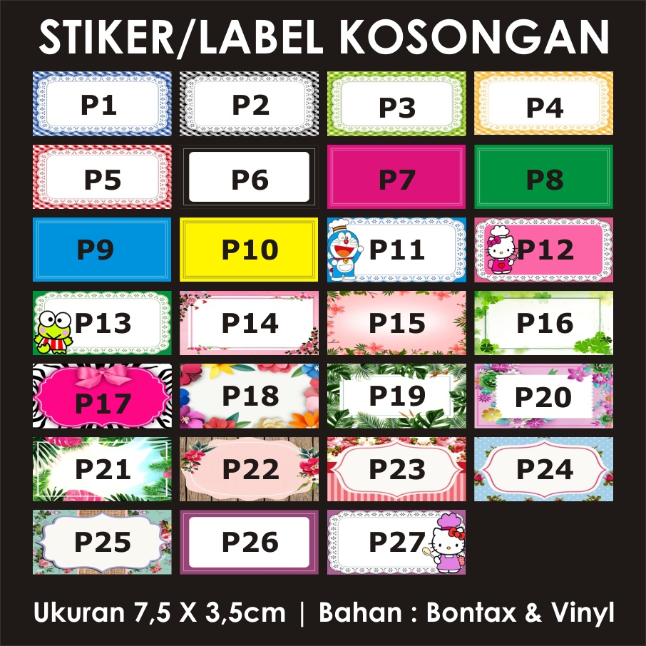 

STIKER KOSONGAN | LABEL KOSONGAN | TIDAK CUSTOM | DITULISI SENDIRI PAKE SPIDOL PERMANENT/BULPEN