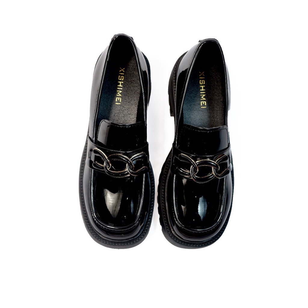 Nadilastuff Glossy docmart Loafers Pantofel Sepatu Wanita Premium
