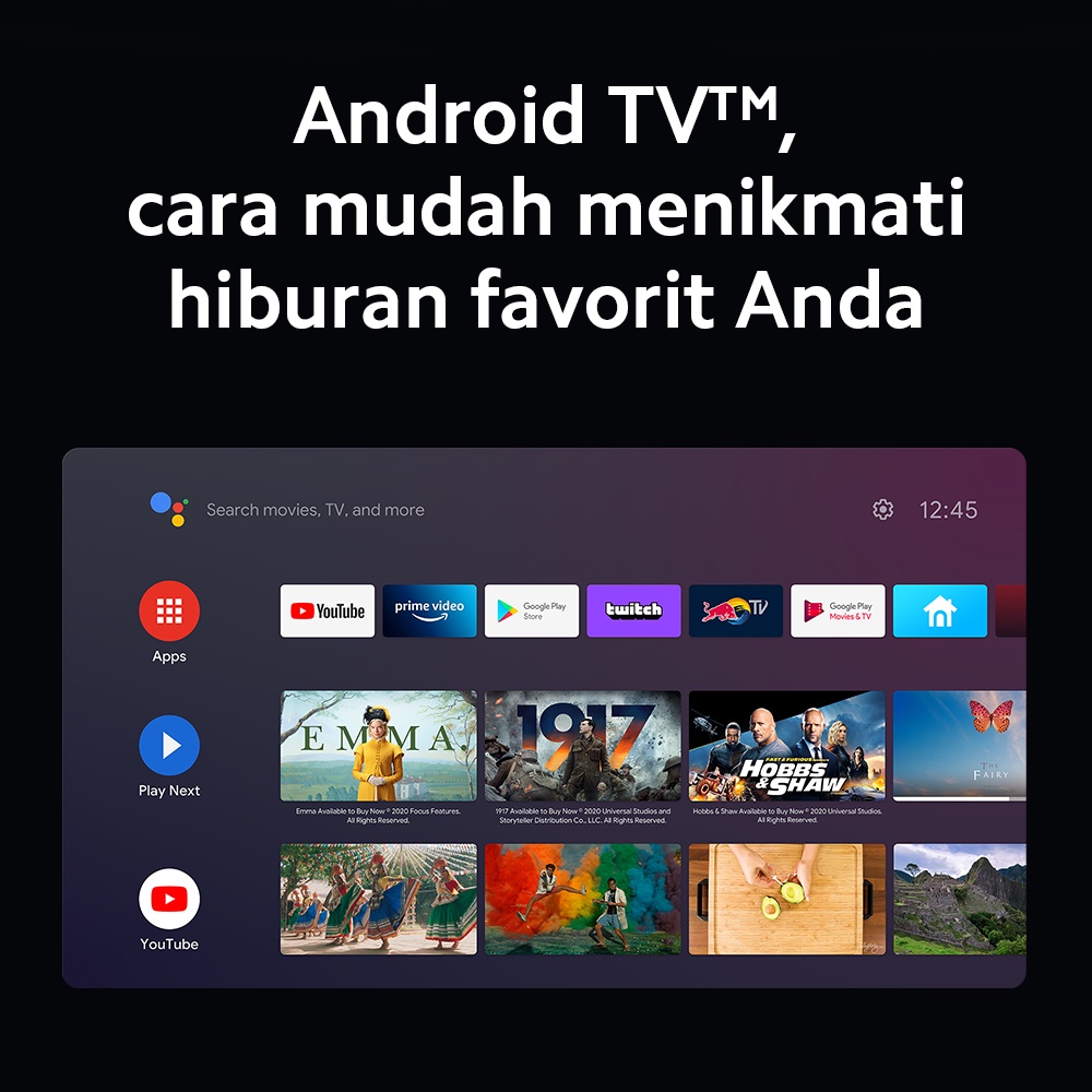 ANIMAX TV LED 43 inch smart tv Android 11.0 Garansi 1 tahun Jaminan Kualitas Merek (Waktu Terbatas)Diskon 20 %