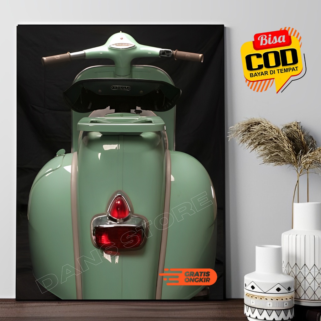 Poster Vespa Jadul Antik Hiasan Dinding Aesthetic V2528