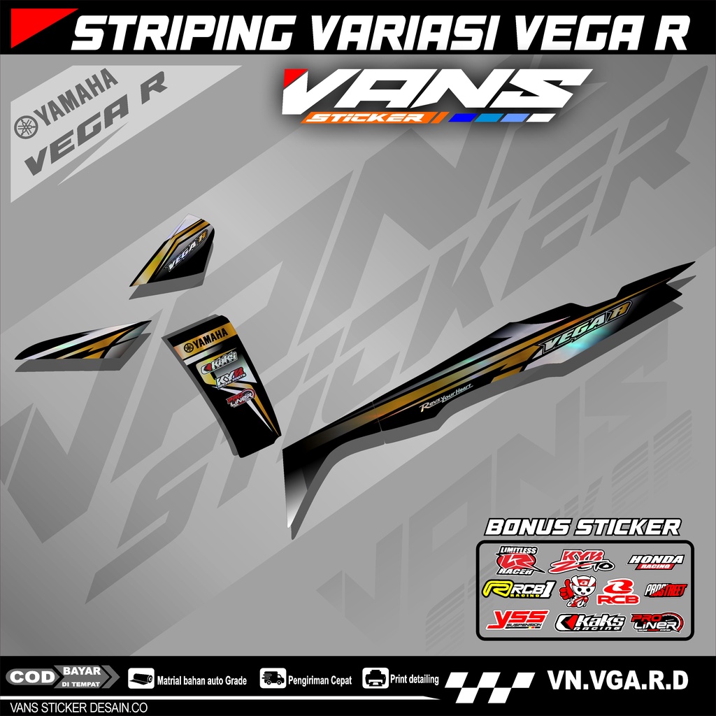Striping motor vega  R new _ lis sticker variasi motor vega r new