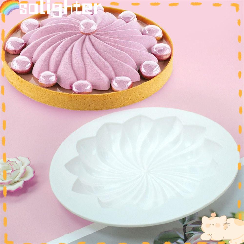 Solighter 3D Bulat Bunga Pagoda DIY Kerajinan Sabun Cetakan Alat Dekorasi Kue Mousse Moulds