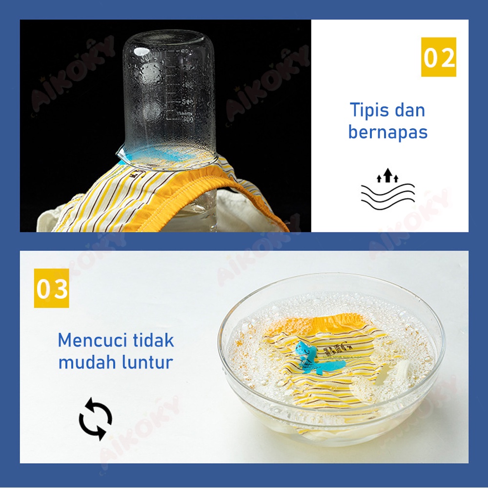 Aikoky Celana Dalam Anak Laki-Laki Katun Murni Desain Kartun Lucu 5 PCS/Set
