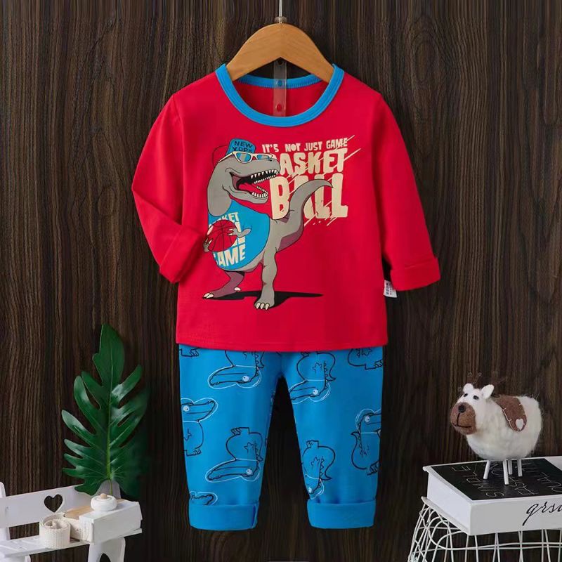 Baju Stelan Piyama Anak Import Dino Basket Ball