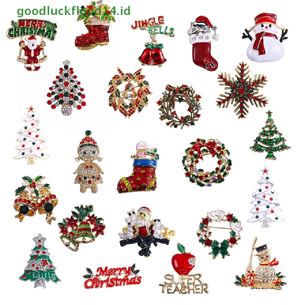 [GOOGFOUR] Tahun Baru Bros Pin Natal Elemen Pin Snowman Pohon Natal Perhiasan Pin Natal Kartun Bros Fashion Perhiasan Hadiah [TOP]