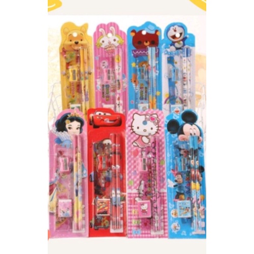 

Mini set alat tulis sekolah isi 5 in 1 karakter lucu