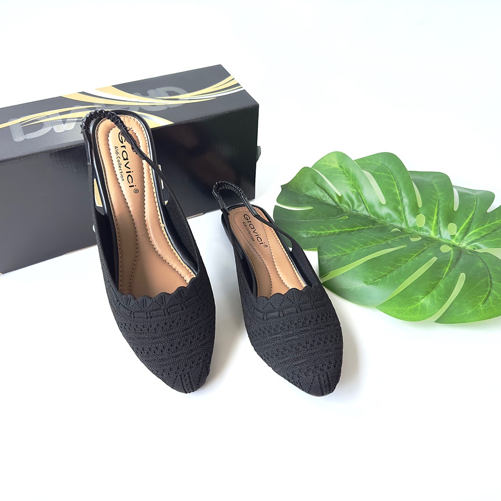 Sepatu Flat Wanita Tali Bahan Rajut Import FL-02 GRAVICI