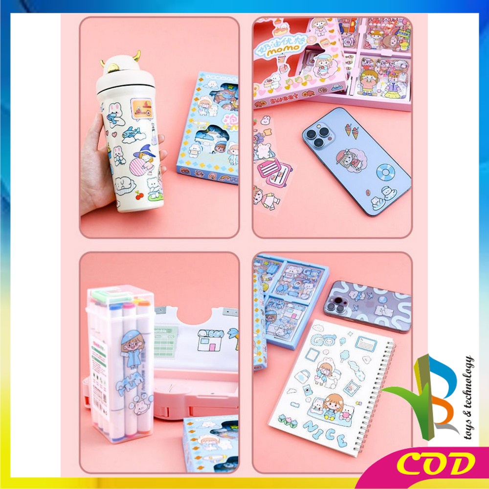 RB-C473 Stiker 2D Isi 100pcs Sticker Aesthetic Karakter / Stiker Buku Diary Tumblr Botol Motivasi Lucu Kekinian Dekorasi Scrapbook