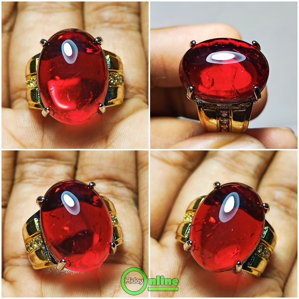 CINCIN BATU AKIK MERAH SIAM PECAH SERIBU MURAH