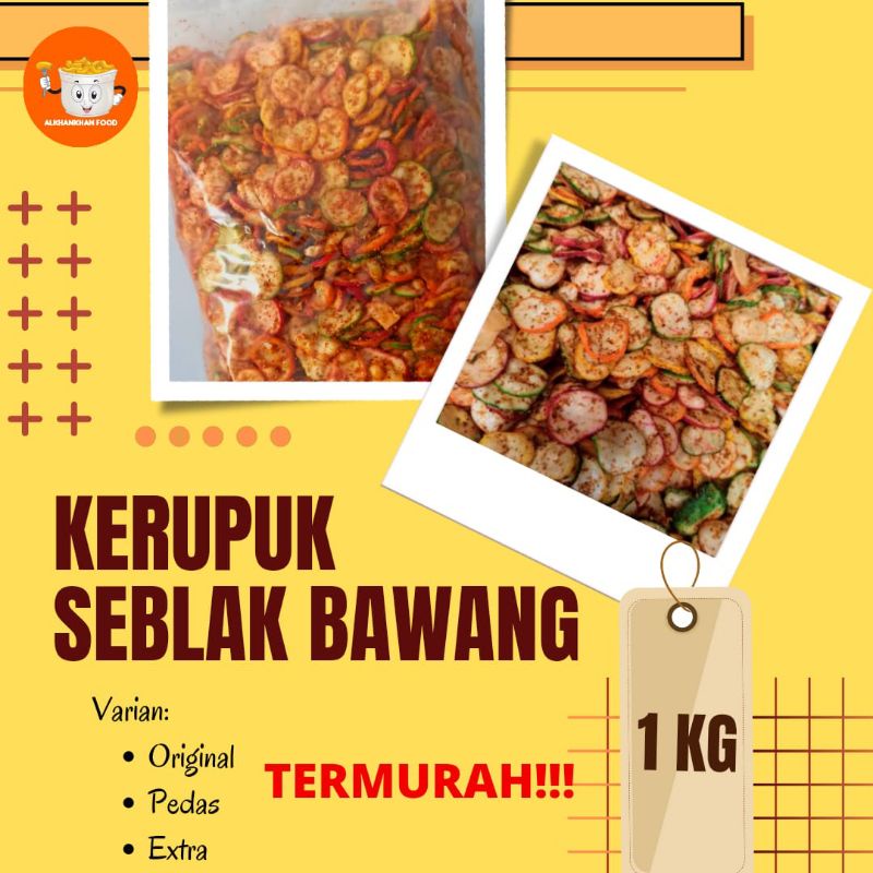 

KERUPUK SEBLAK (BAWANG) bantet termurah 1kg