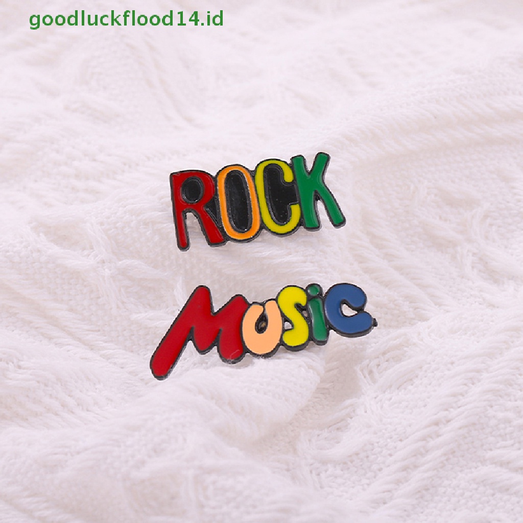 [GOOGFOUR] Musik Rock Enamel Pin Lencana Musik Perhiasan Note Lapel Pakaian Ransel Custom Hujan Bros Kartun Anak Hadiah Teman Aksesoris [TOP]