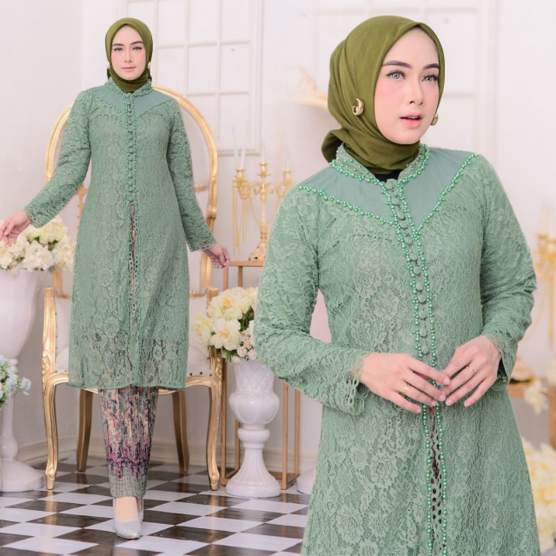 setelan kebaya pesta brokat fayet/kebaya andin model terbaru