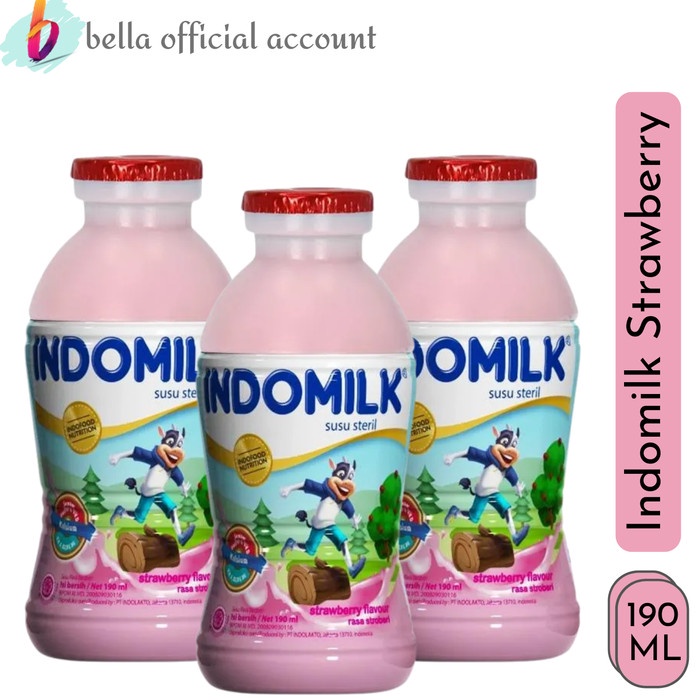 

Indomilk Susu Cair Botol Kemasan 190 mL/3pcs - Strawberi