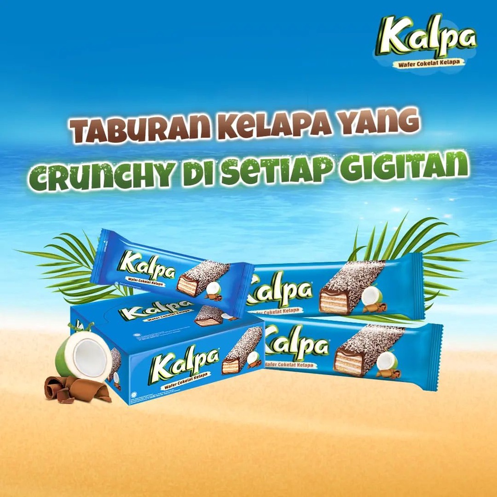 BOX - Kalpa Wafer Cokelat Kelapa 22gr isi 12pcs