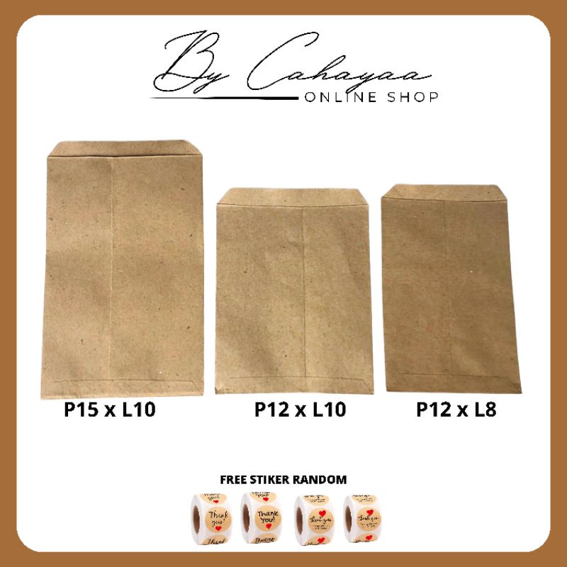 

FREE STIKER Amplop UK CUSTOM craft coklat polos / Amplop Coklat Packaging / Amplop Vintage