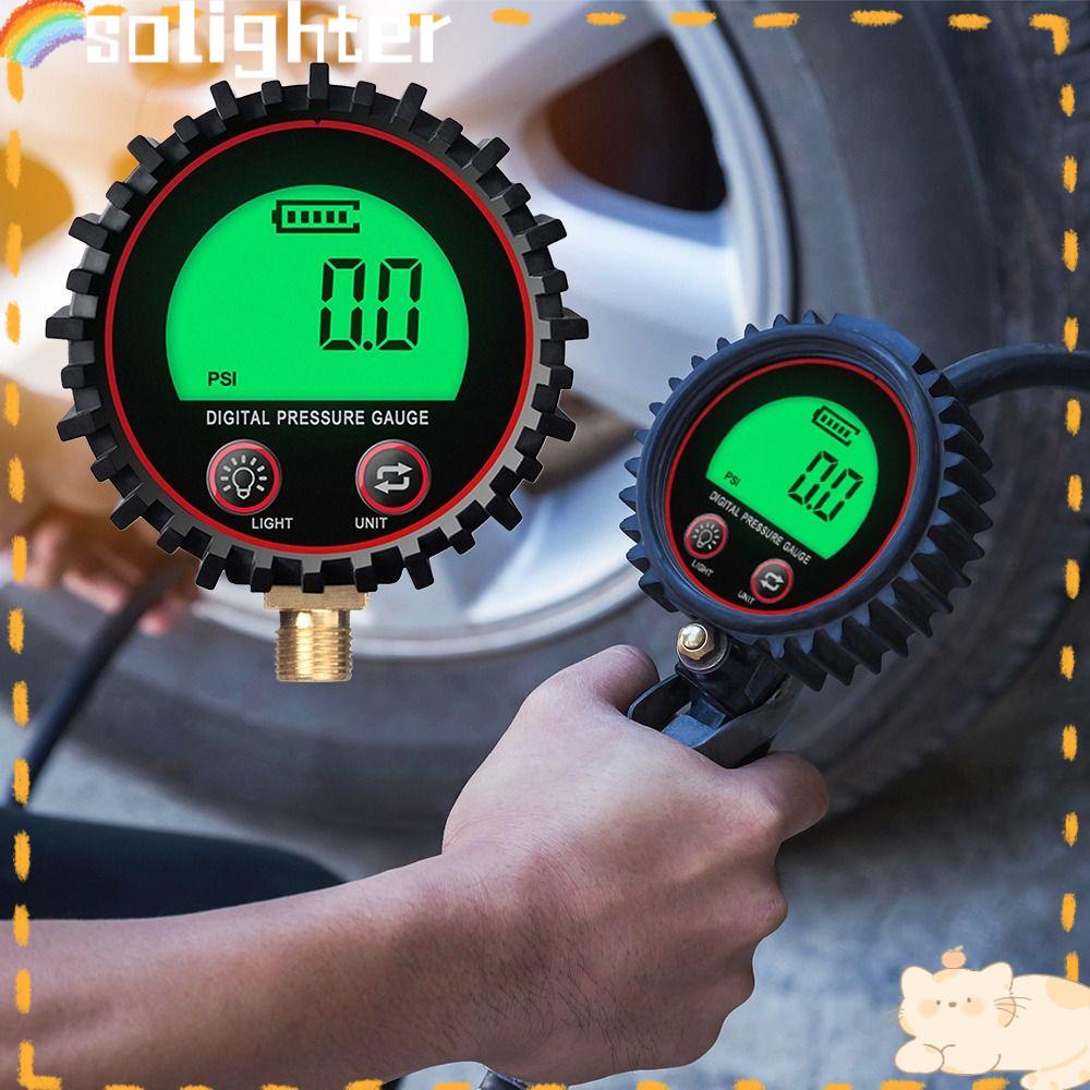 Solighter Digital Tire Pressure Gauge Professional 255PSI M11 1per4 1/8NPT PSI Meter