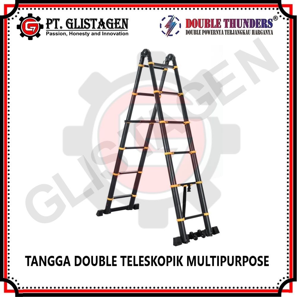 Tangga Lipat Teleskopik Multipurpose Double ( 4.1M+4.1M = 8.2M )