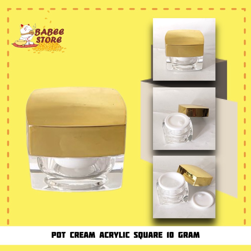 Pot Cream Acrylic 10 gr Kotak / Pot Cream Square 10 gram Import