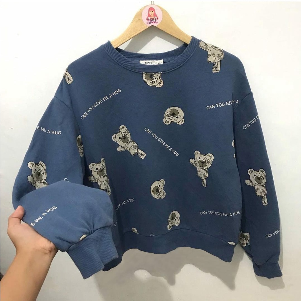 SICK BEAR PULL PRINT SWEATER WANITA OVERSIZE - CREWNECK WANITA TERBARU